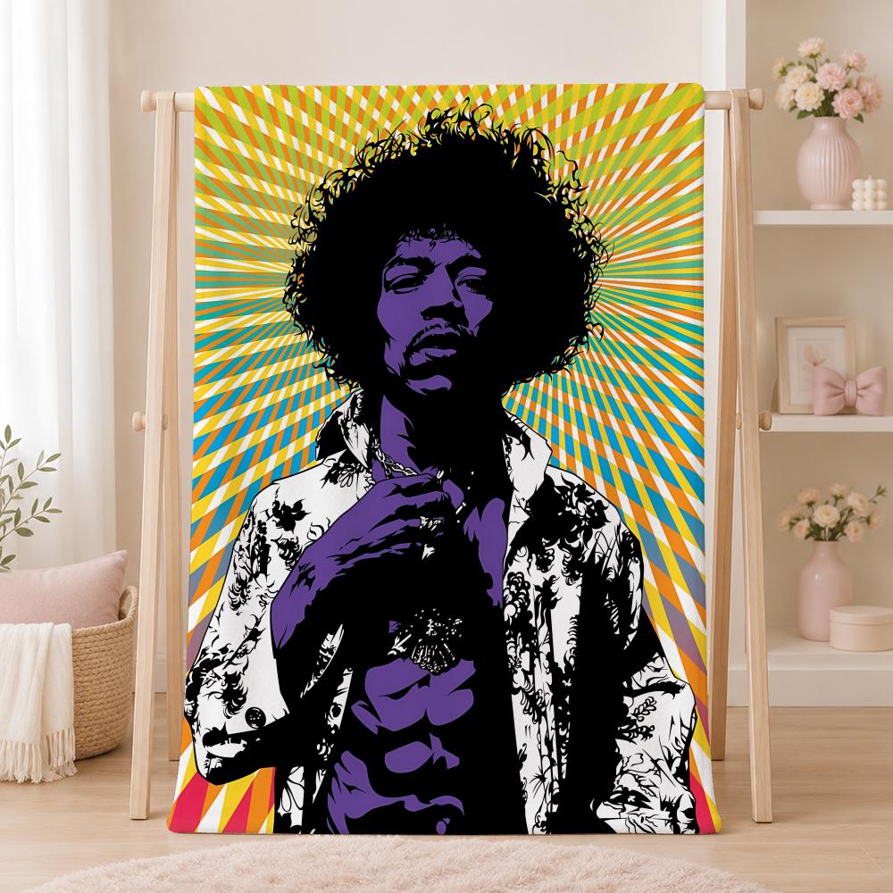 Classic Musician J-Jimi HendrixS Throw Summer Flannel Throw Blanket Soft Antistatic Washable KidFriendly Couch Bed