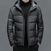 Down Jacket Genuine Leather Jacket Men's Casual Hooded Winter Short Duck Down Thickened Middle-aged Men's Down Jacket Jacket