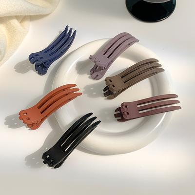 New Candy Colors Duckbill Clip Women Plastic Solid Frosted Hair Clips Salon Hairpins Clamps Tools Girls Hair Accessories
