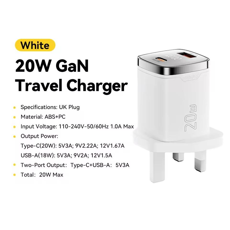 Essager GaN 20W USB Type C Charger Digital Display PD Fast Charging QC 3.0 Quick Charger For iPhone 16 15 14 Pro iPad Charging