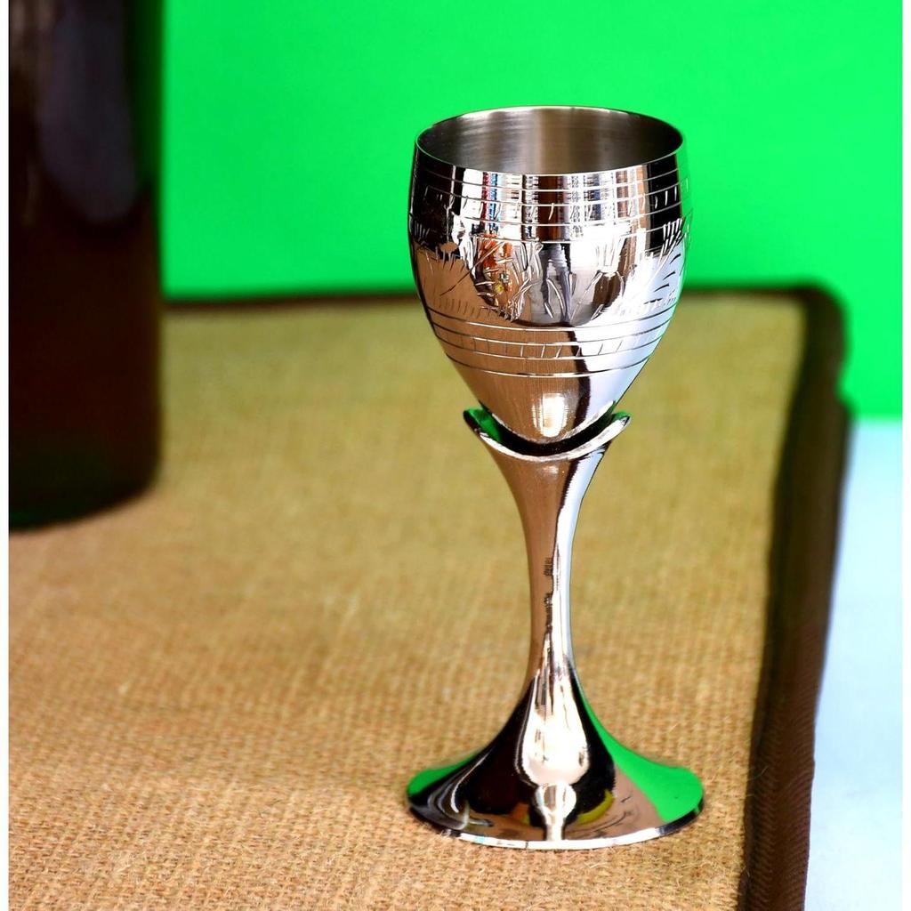 ESPLANADE Brass Engraved Wine Glass, Metal Goblet, Champagne Flutes, Royal Medieval Chalice Vintage Coupe,