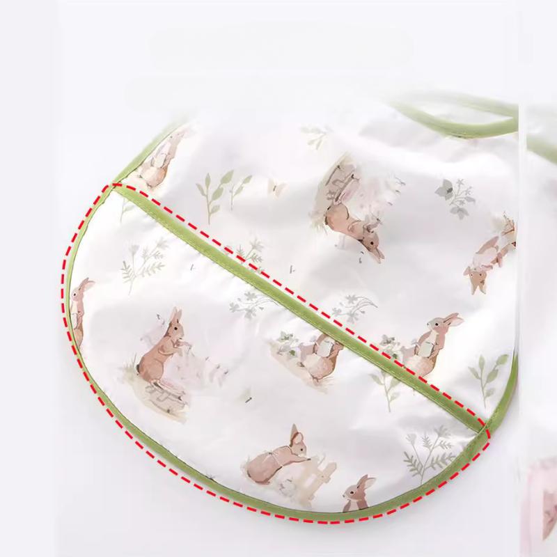 0-3 Year Waterproof Toddler Baby Bibs  Cute Cartoon Infant Baby Feeding Clothes Portable Outdoor Newborn Baby Short Sleeve Apron