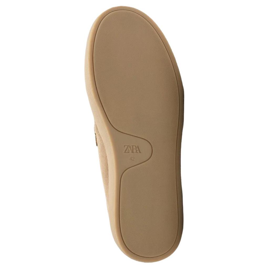 Zara Leather Minimalist Versatile Casual Shoes Men Sneakers Sand-Brown 2621620107