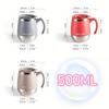 Cană de cafea din oțel inoxidabil cu izolație termică prin vid, 500 ml, cu capac, cană termică cu perete dublu pentru băuturi calde și reci - Cadou ideal pentru uz casnic
