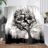 Skull Pattern Flannel Blanket Digital Print Blanket Halloween Gift Bedroom Sofa Decoration