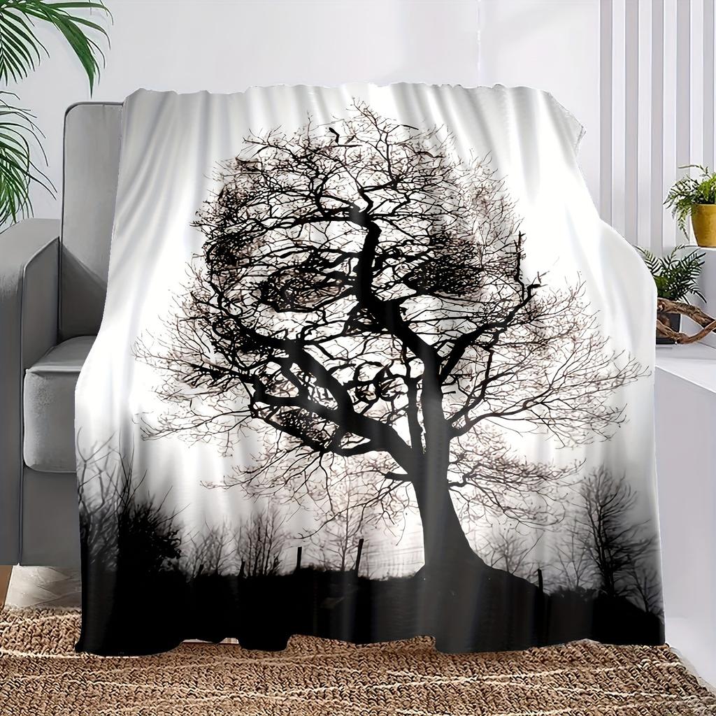 Skull Pattern Flannel Blanket Digital Print Blanket Halloween Gift Bedroom Sofa Decoration
