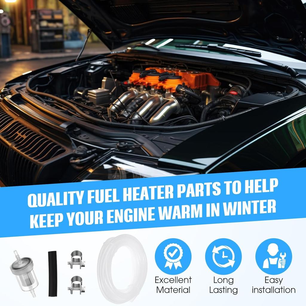 2 Set 5M Fuel Line Kit With Filter And Hose Clip For Heaters Tank Diesel Accessories Diesel Heater Fuel Line Kit