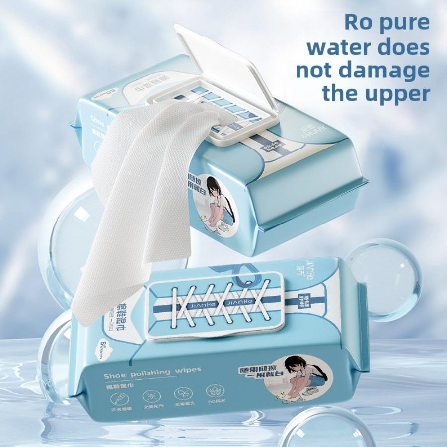 12/30/80/64 szt./worek Mokre chusteczki do czyszczenia butów Nabłyszczające Usuwanie plam Bez wody do mycia Nie pozostawiają śladów Sportowe / Skórzane Buty zimowe Białe Chusteczki do pielęgnacji butów