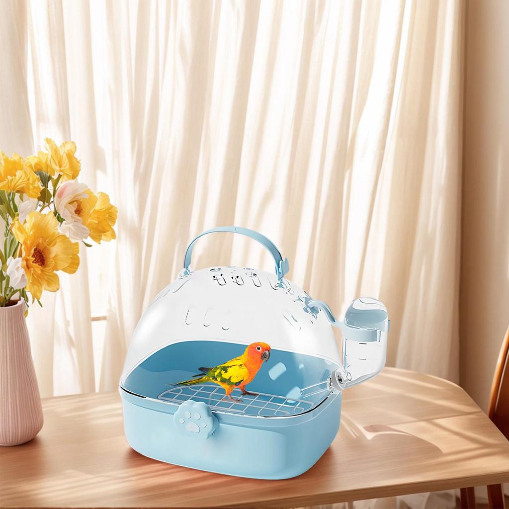Bird Travel Cage PVC Chinchilla Carrier Cage With Water Bottle Pet Bird Carrying Supplies Spacious Design For Sparrow Macaws