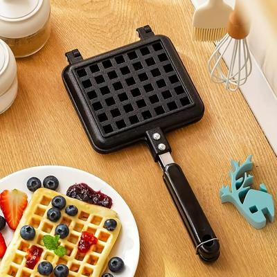 Máquina de Gofre de Aço Premium Com Superfície Antiaderente Para Bolo de Ovo Bolha Panqueca Assar Café da Manhã Cozinha Fogão a Gás