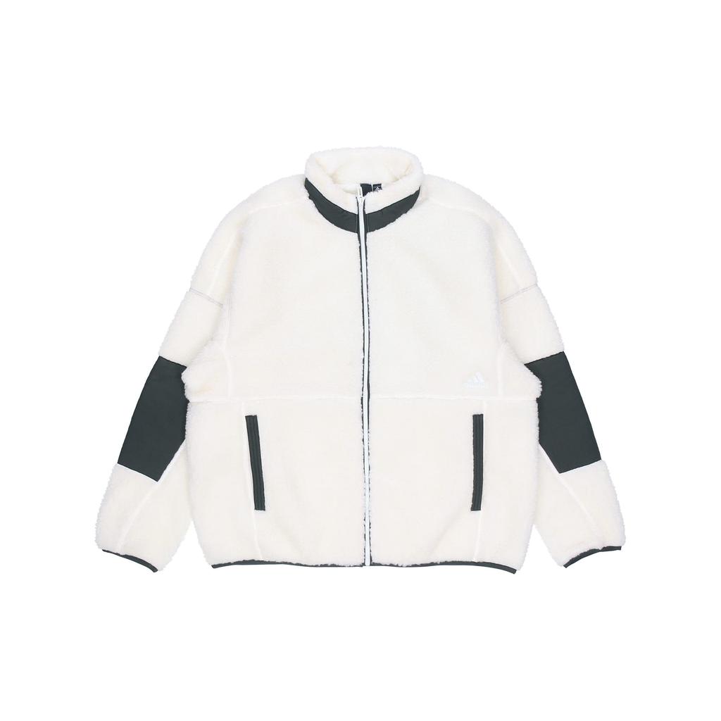 adidas Velvet Jackets Men's White Stand Collar Thickened ED1922