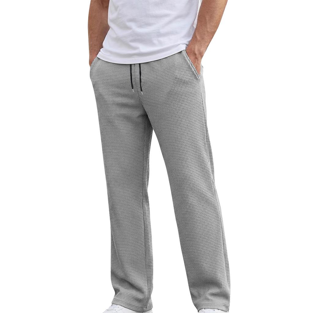 Men's Color Drawstring Outdoor Casual Straight Leg Trousers
