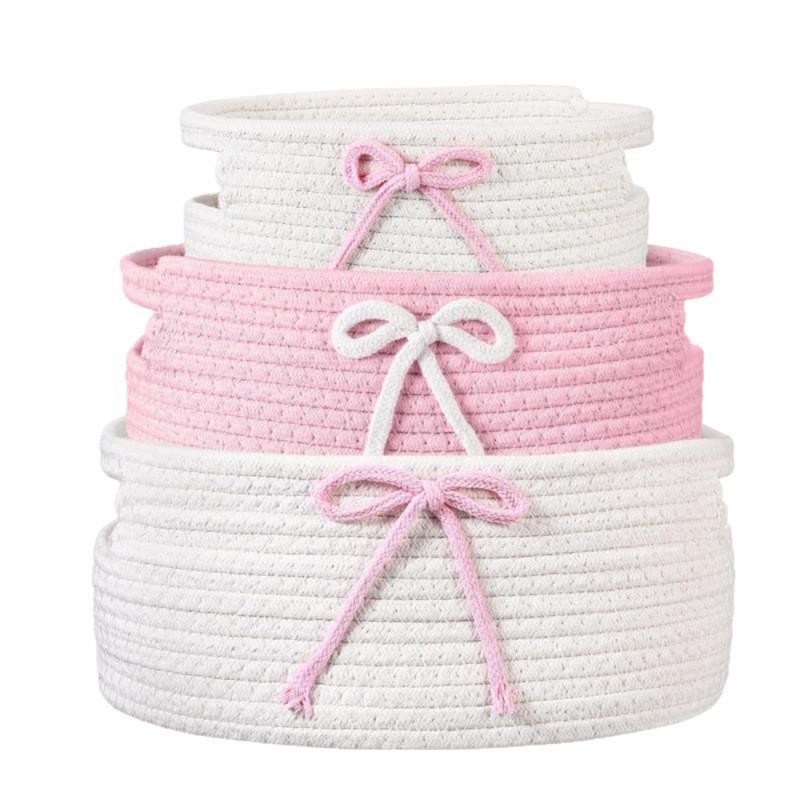 Modern Minimalist Storage Basket With Cotton Rope Handles For Home Organization And Gift Use