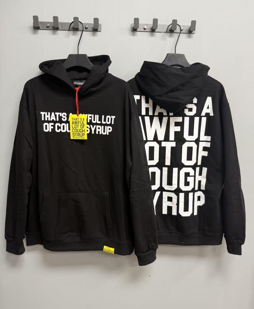 Módní americký styl Dlouhý rukáv Volná mikina pro muže a ženy - Vysoká gramáž Design s kašlovým sirupem