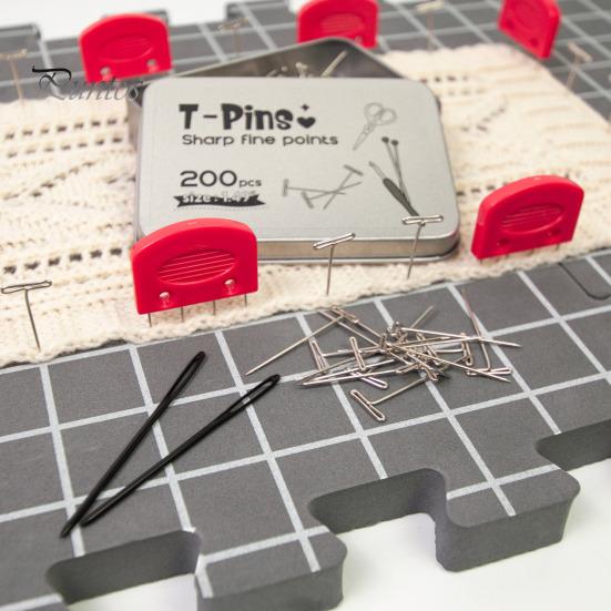 Knitting Blocking Mat Set Thick Foam Mat with Grid Lines Reusable Single-sided Blocking Board for Crochet or Knitting Projects