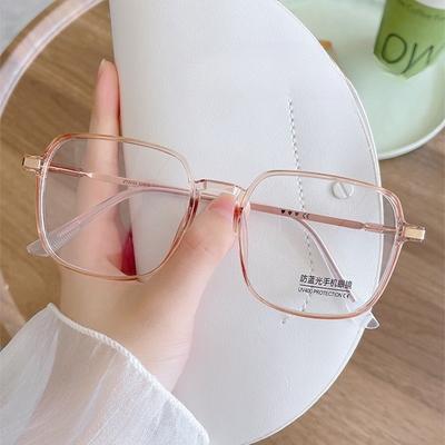 Anti Radiation Blue Light Eyeglasses Square Frame Computer Glasses for Women Replaceable Lens