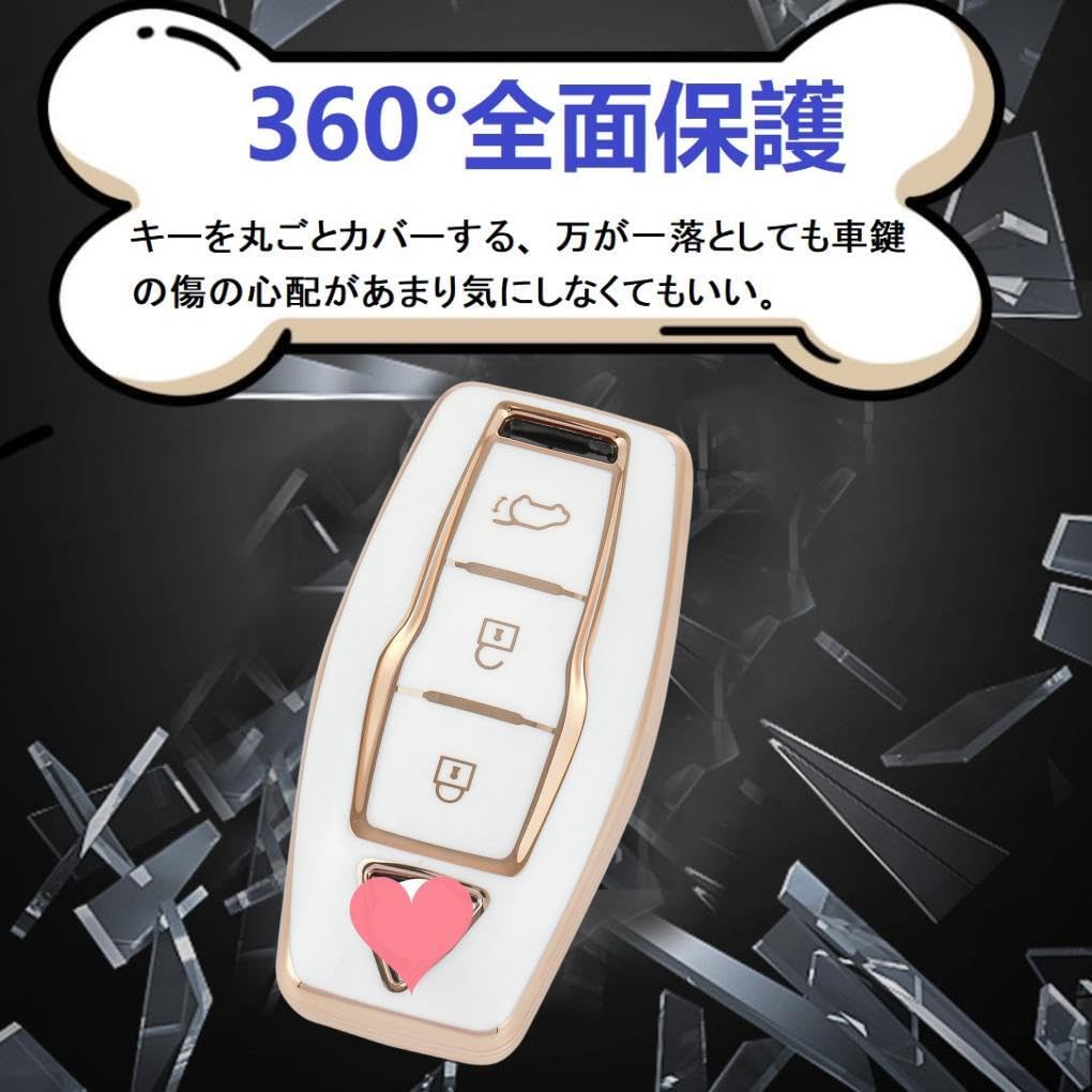 HOYZE Key Case, Key Cover, Cute, Car, Smart Key Case, Braided Leather, Key Chain,