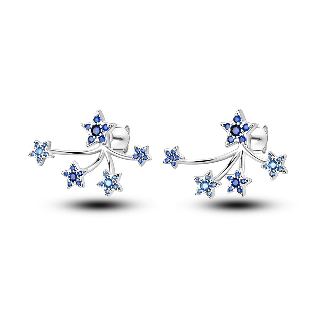925 Silver Earring Stud For Women Moon Star Cat Design Wedding Party Jewelry Gift Original Handmade