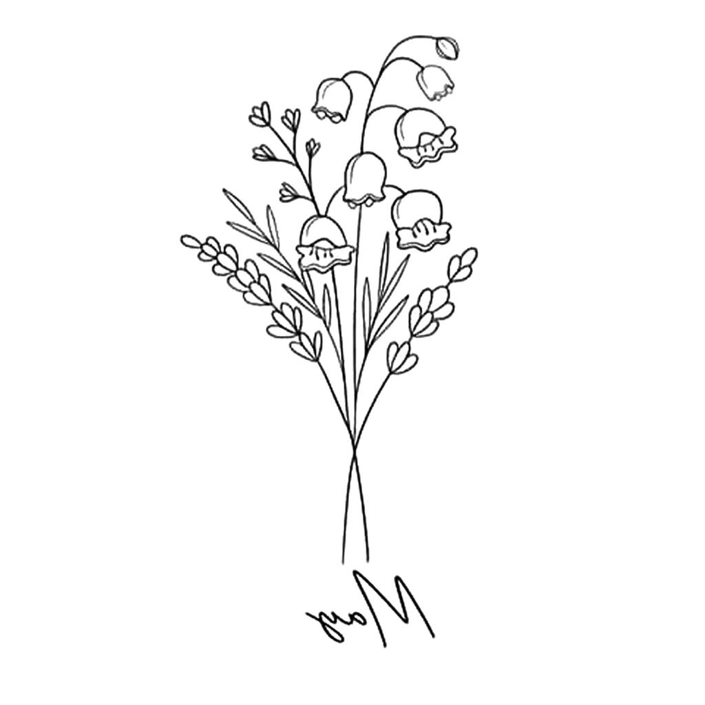 High-End Small Fresh Color Beautiful English Flower Hand Collarbone Simulation Flower Tattoo Sticker