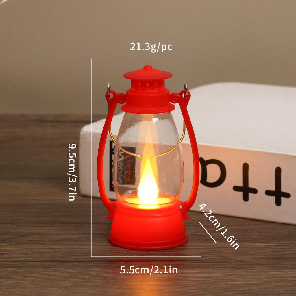 Mini Retro Portable Pony Lantern: Halloween Oil Lamp & Electronic Candle Night Light