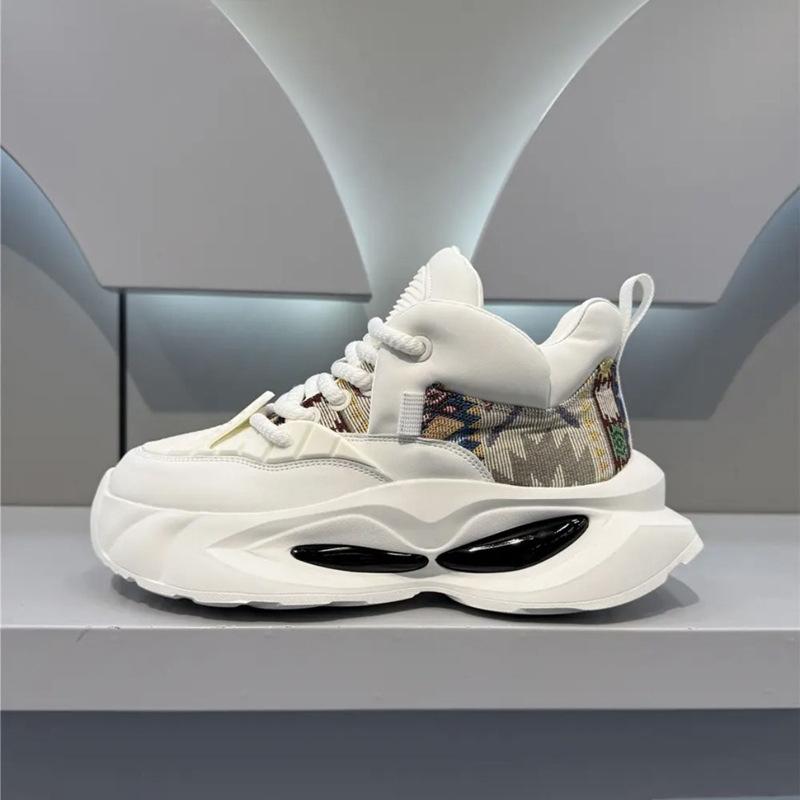 Men's shoes 2025 spring fashion versatile casual shoes platform non-slip wear-resistant dad shoes men's canvas sneakers
