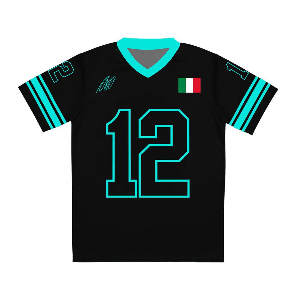 Racing Driver Kimi No.12 Antonelli Jersey Unisex Streetwear Loose V-neck Short Sleeve Male T-shirt Fashion Design 3D Print Tees