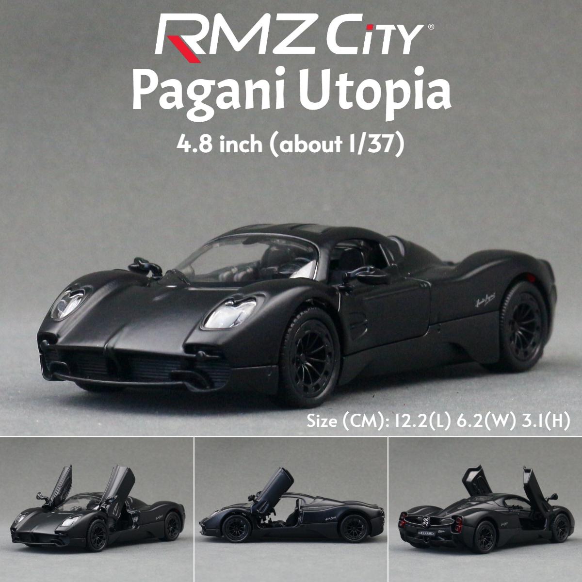 

1/38 Pagani Utopia Super Sport Toy Car Model RMZ CiTY Diecast Vehicle Miniature Pull Back Collection Gift For Children Boy Kid чорний