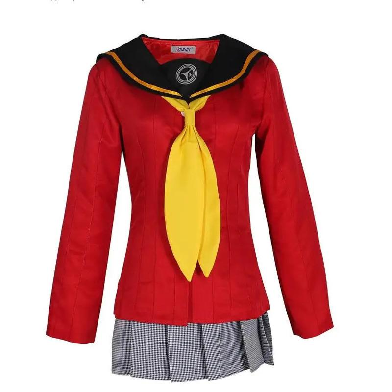 Anime Womens Cosplay Amagi Yukiko Costume Party Kujikawa Rise School Uniform Full Set Sailor Maid Dress JK Christmas Suit