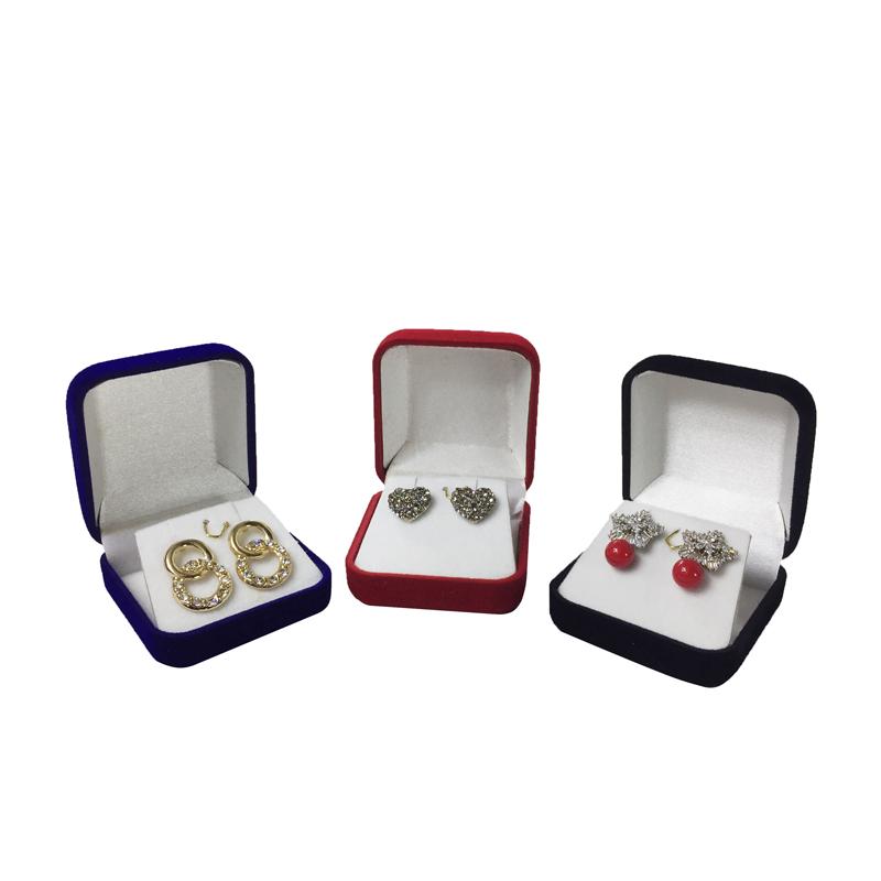 

High-quality Flocking Earrings Storage Box Portable Earrings Storage Box Jewelry Gift Packaging Box Storage Display Props 1pcs