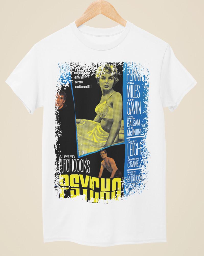 Psycho - Movie Poster Inspired Unisex White T-Shirt Unisex T-Shirt L
