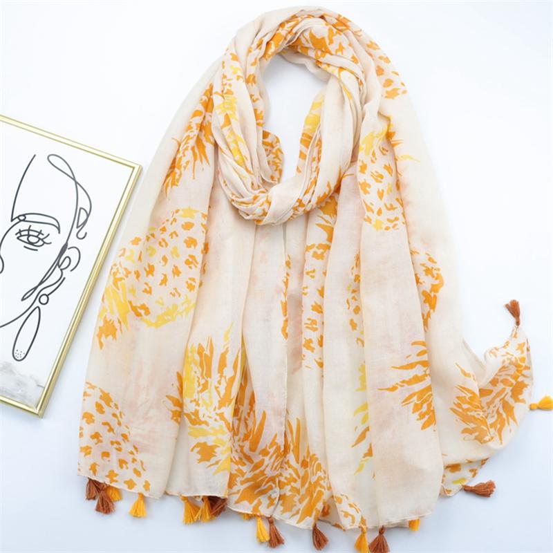 Spain Lovely Poppy Floral Tassel Viscose Shawl Scarf Lady High Quality Wrap Thin Headband Bufandas Muslim Hijab Sjaal 180*90Cm