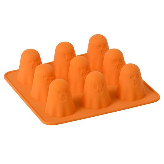 Ghost Silicone Mold Set 3D Halloween Chocolate Mold Ice Cube Tray Heat Resistant Dessert Mold for Jelly Gummy Candy Pudding