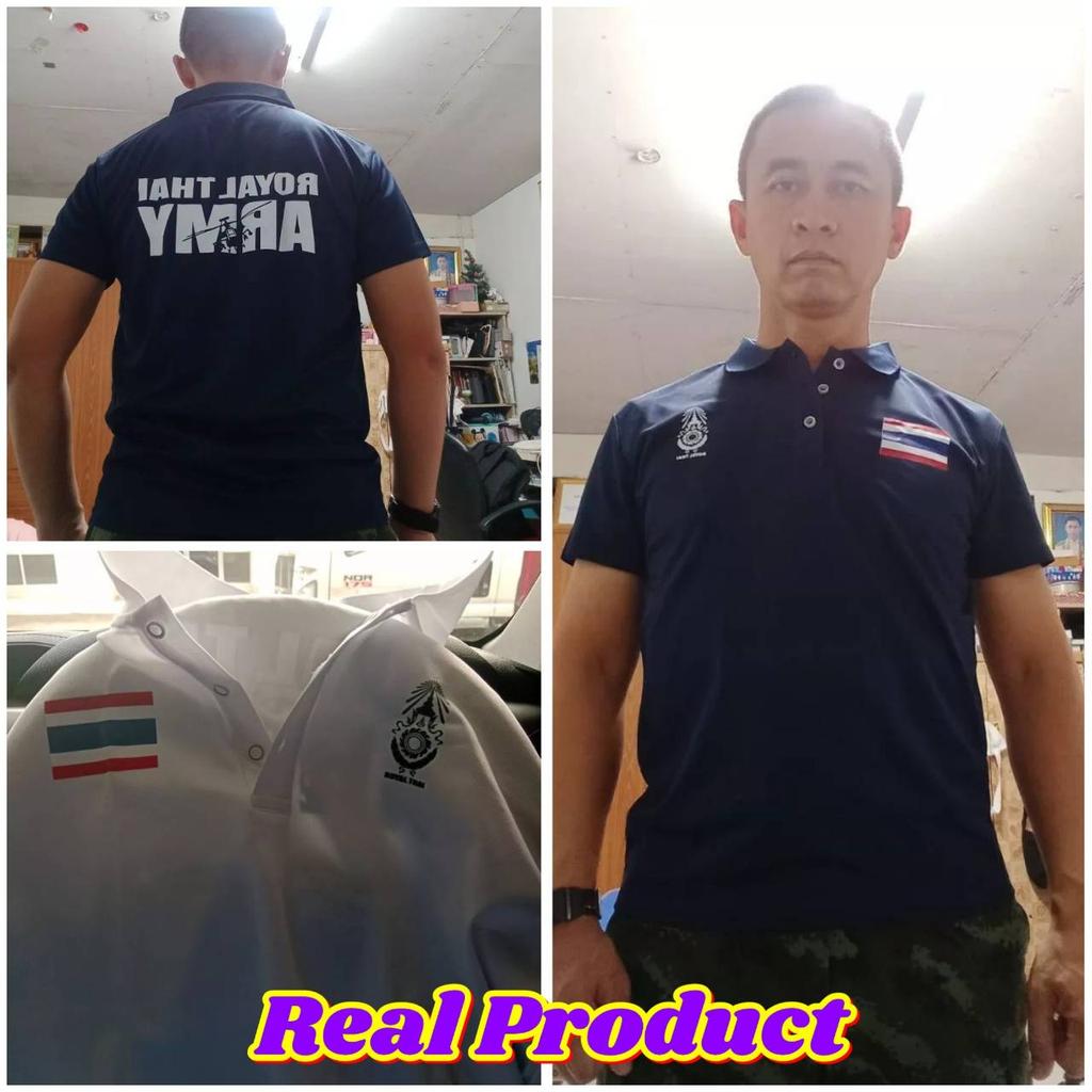 Polo Shirt Royal Thai Army Logo Badge Thailand Flag Short Sleeve Print Quick Dry Cotton Soldier Military Helicopter Chopper Unisex Men Women