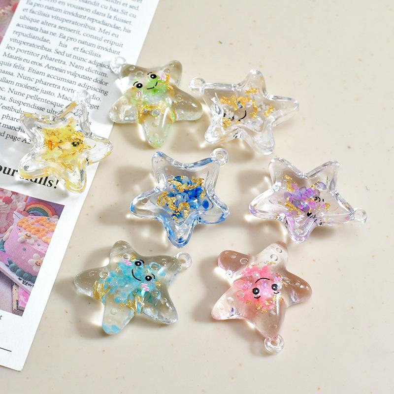 

7Pcs Transparent Luminous Acrylic Charms Candy Color Cute Jellyfish Pendants for Diy Necklace Earring Accessories