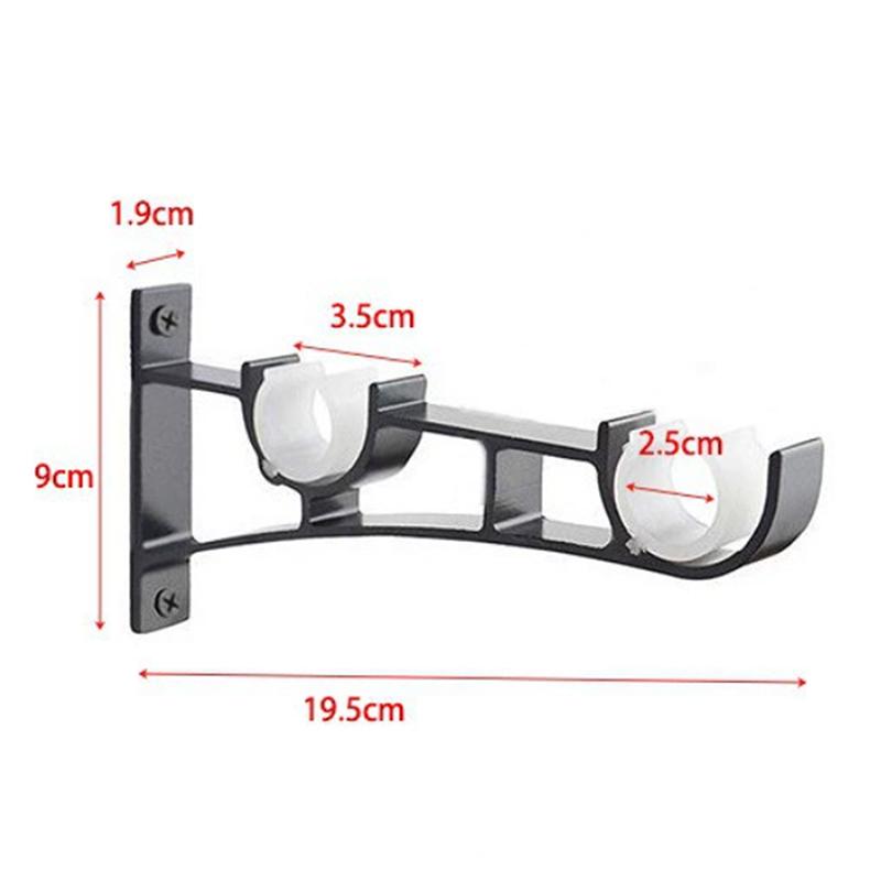 4Pcs Aluminum Alloy Double Curtain Rod Bracket Holder Set Hanging Curtain Bracket Window Track Holder For Bedroom And Home Use
