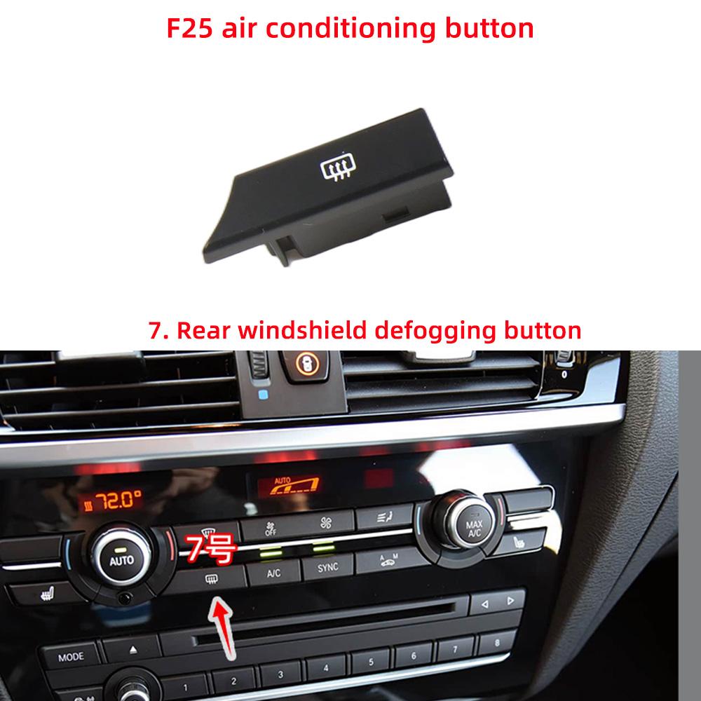 Car Air Conditioning AC Button Venlitation Key Cap Repair Kit Replacement For BMW X3 X4 Series F25 F26 2011-2017 64116825513