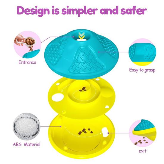 Dog Chew Toy Flying Saucer Pet Treat Dispenser Puzzle Toy Bite-Resistant Interactive Feeding Puppy Enrichment Toy for Indoor Dogs Training