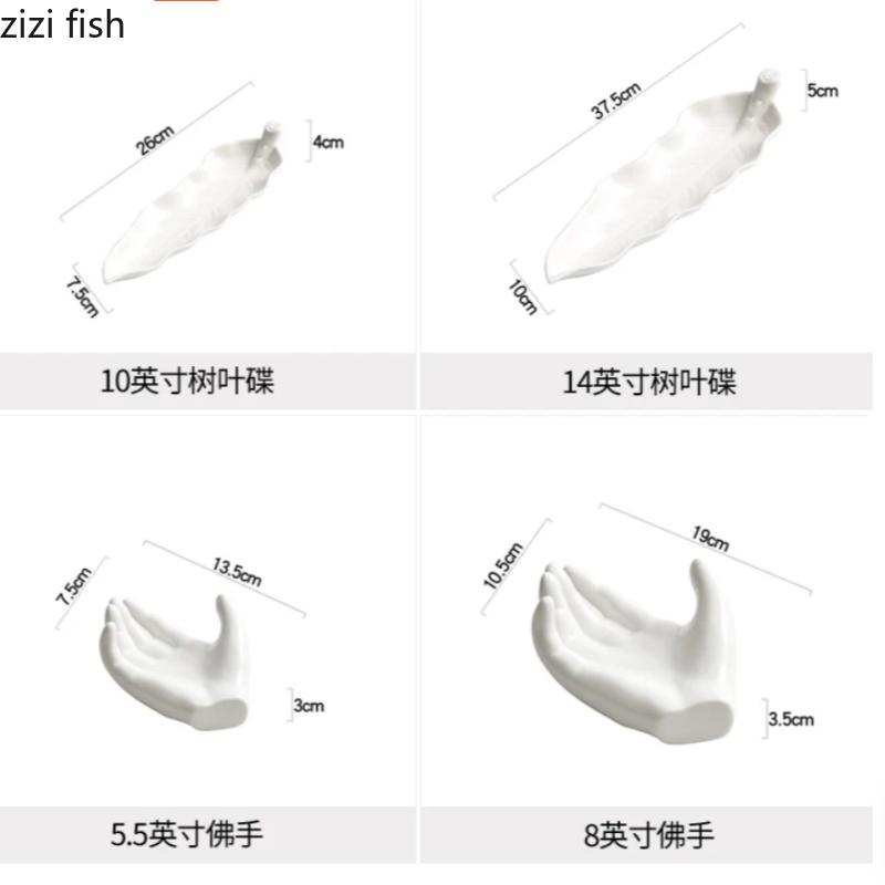 Hand Leaf Decorative Plate Ceramic Dinner Plates Snack Tray Fruit Bowl Dim Sum Dish Sushi Plate Dessert Plates Display Stand