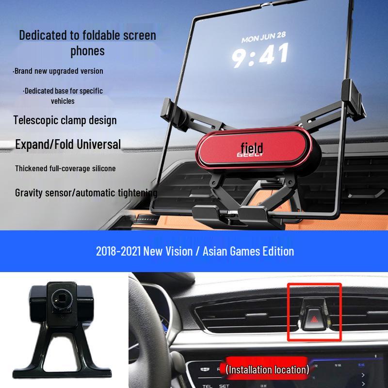 Custom Foldable Phone Holder for Geely Models: Emgrand, Boyue, Vision X1/X6, Jiaji, Binyue, Xingyue L, Xingyuan