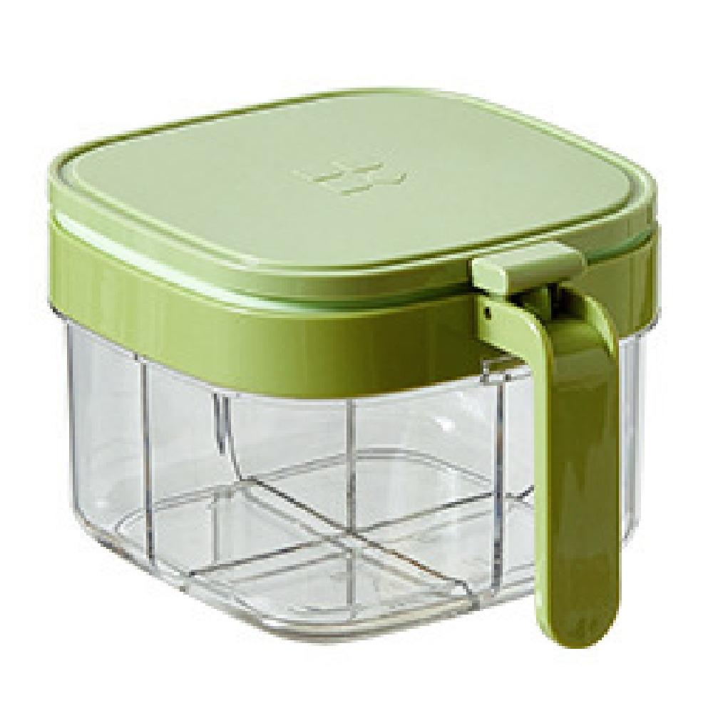 4 Grids Sugar and Salt Container Push-type Condiment Storage Container  Kitchen Supplies