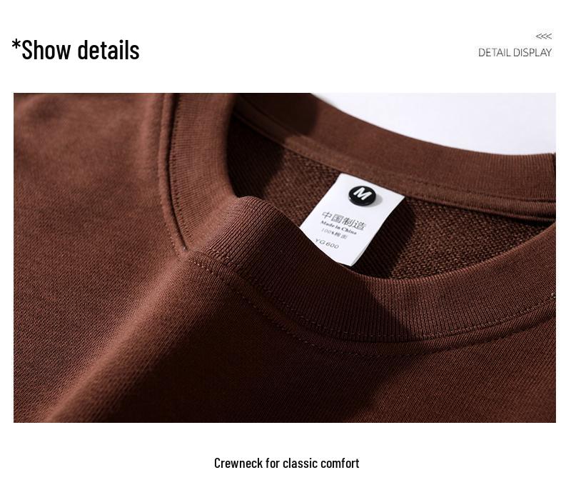 Women's White Korean-Style Crew Neck Pullover Sweatshirt - Pure Cotton, Trendy for Spring/Autumn 2024