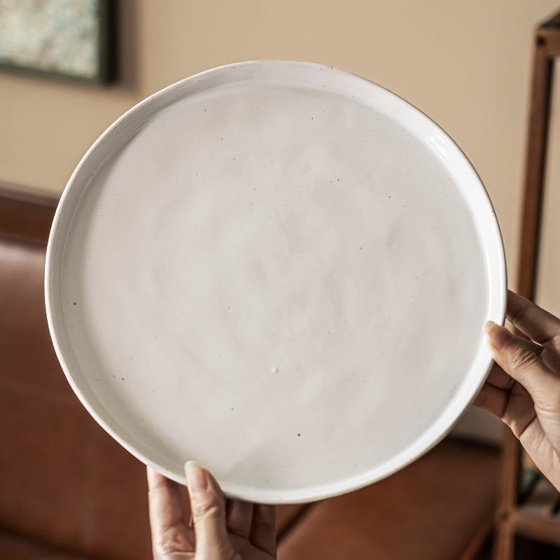 White Round Ceramic Dinner Plate Home Pasta Steak Plate Porcelain Hotel Restaurant Tableware Cooking Dishes Kitchen Appliances