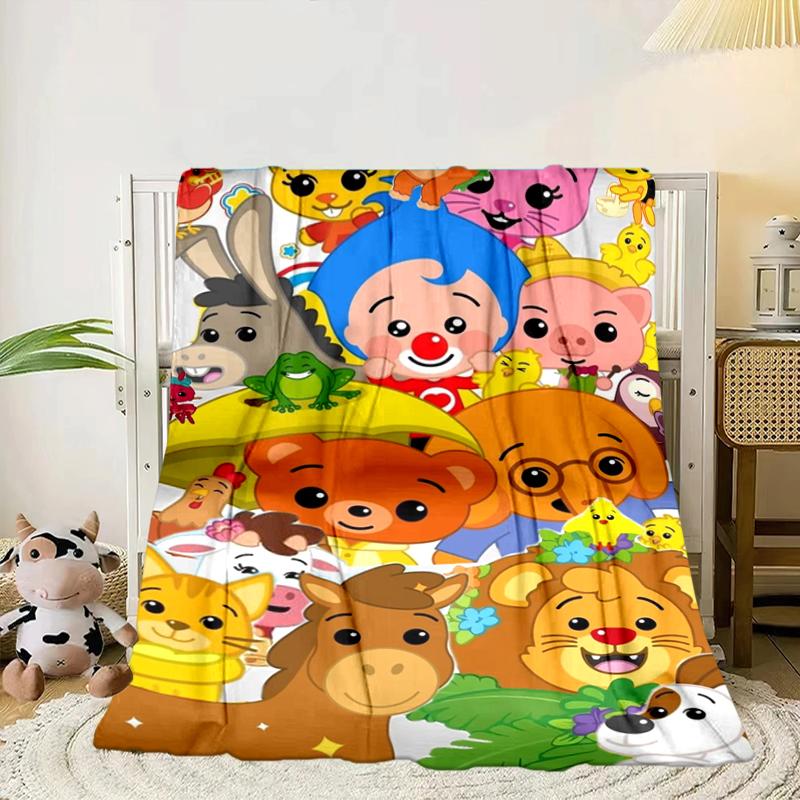 Happy Plim Friends Blanket Flannel Blanket for bed, sofa, Camping, Hiking, Picnic Essentials, gift for family Fan gifts