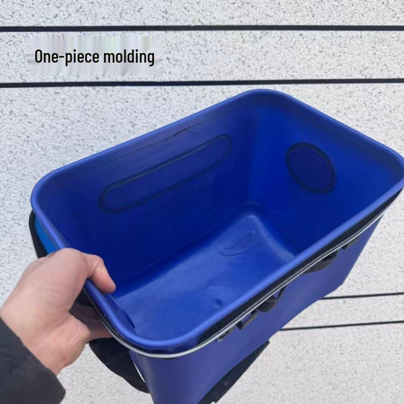 Eva Verdickter Angelkübel: Integrierter geformter Fischhalter, Wasser-/Köderbehälter, Lebendfischbehälter.