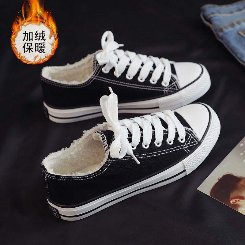 

Полностью черные бархатные эспадрильи женские ульззанг Харадзюку теплые черные рабочие туфли универсальные маленькие черные туфли две хлопковые туфли 34