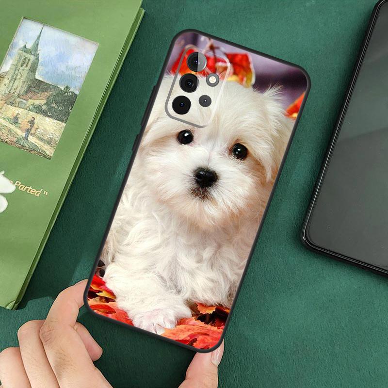Maltese Dog Puppies Soft Cover For Samsung Galaxy A54 A53 A73 A13 A71 A51 A14 A52 A32 A12 A22 A52S Back Case