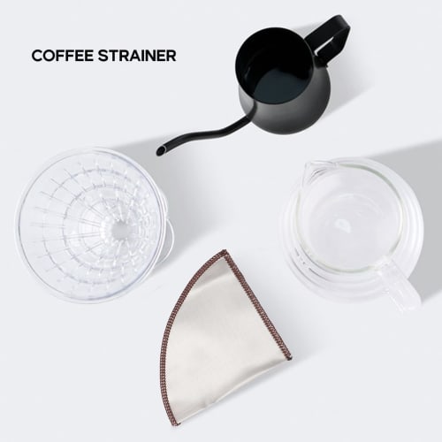 Dovhmoh Reusable Mesh Paperless Coffee Filters, Stainless Steel Cone Filters, 3-4 Cups Coffee Drip Filters