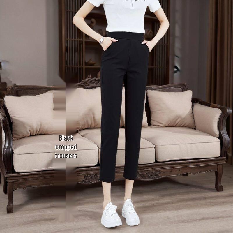 

Petite Women s High-Waisted Slimming Cropped Cigarette Pants Summer 2025 L Recommended for 106-115 lbs