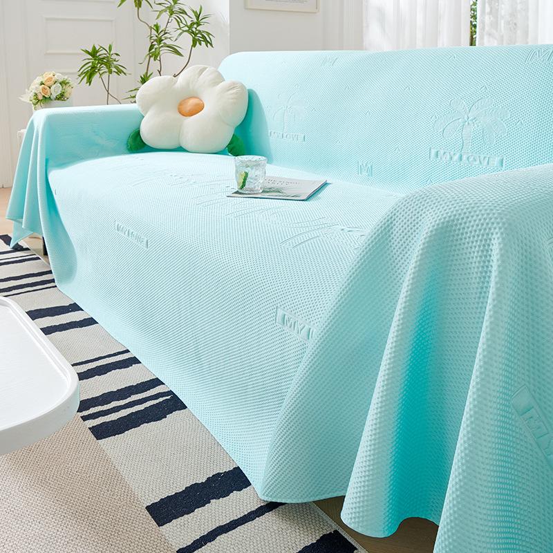 Letní chladivý ručník na pohovku Jednobarevný Jednoduchý potah na pohovku Látkový Univerzální Protiskluzový All-inclusive Umělá kůže