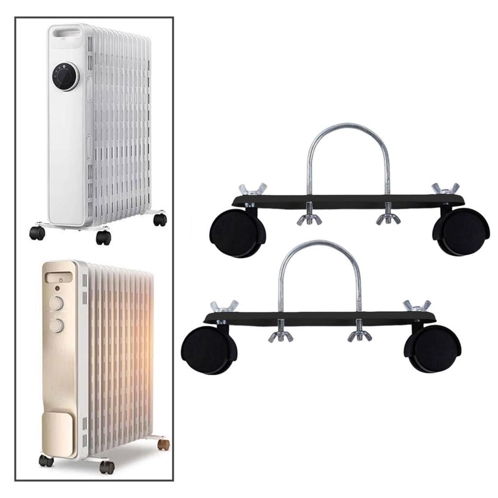 Carbon Steel Electric Heater Support Adjustable Wheel Base Pair for Home Office Heater Replacement